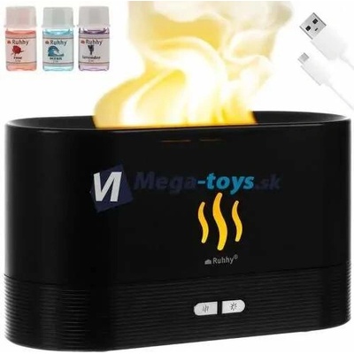 Ruhhy Zvlhčovač Difuzér LED Ohnivý efekt Krb 3w1 0 m³/h 6 W čierny 180 ml