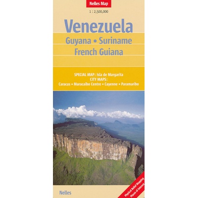 mapa Venezuela 1:2,5 mil. + Guyana, Fr. Guyana, Surinam
