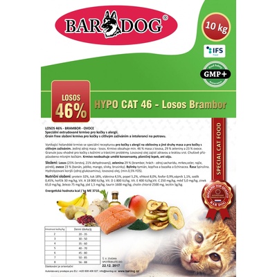 Bardog Hypo LOSOS Cat 46% mäsa ZEMIAKOV 10 kg