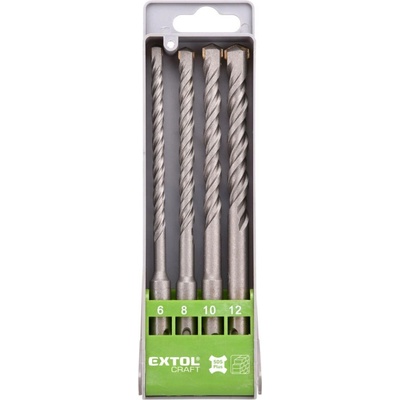 EXTOL Vrtáky SDS-plus do betonu, sada 4ks, 6-12x160mm