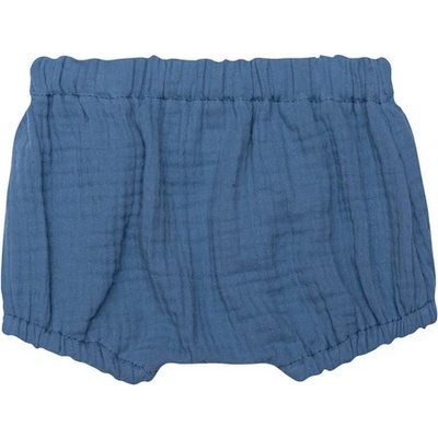 MUFFIN MODE kraťasy z mušelínu Muslin Bloomers GOTS modré