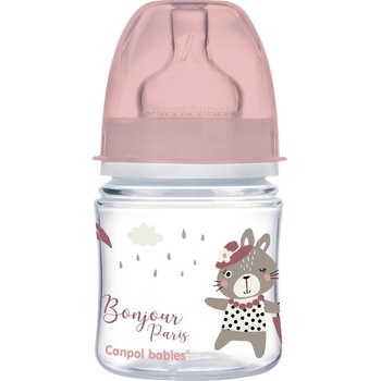 Canpol babies Антиколик шише Canpol Easy Start - Bonjour Paris, 120 ml, Розово (35/231_pin)