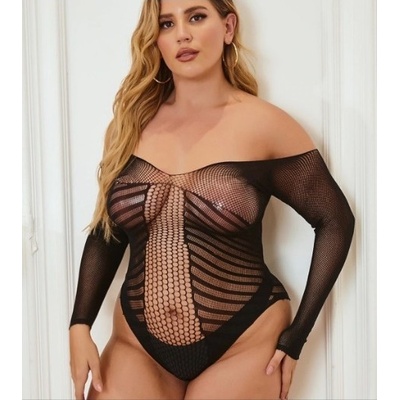 Love by love Dámské BODYSTOCKING PLUS SIZE 21153Q, černé