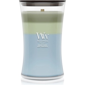 WoodWick Trilogy Verdant Woods ароматна свещ с дървен фитил 610 гр
