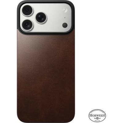 Nomad Magnetic Leather Back, рустик кафяв (Horween), Magsafe - iPhone 17 Pro Max (NM014384858)