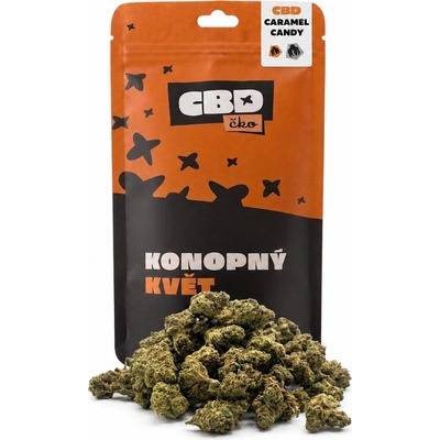 CBDčko CBD Konopný květ Caramel Candy Kush malé paličky THC 0,6% 10 g