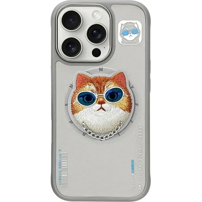 Nimmy Калъф Nimmy Glasses Cool Cat MagSafe за iPhone 16 Pro Max - сив (6971080310768)
