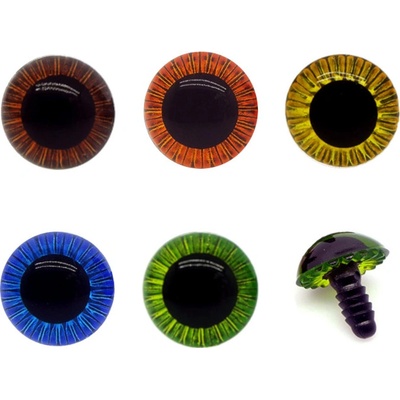 Oči bezpečnostní barevné s kresbou duhovky - 11mm, hnědá