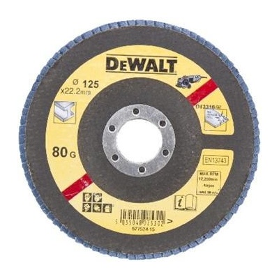 DeWALT DT3310 Brusný lamelový kotouč plochý šikmý 80 G na kov, 125 mm