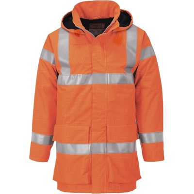 Portwest S774 Nehorľavá vetrovka Bizflame Hi Vis Multi Lite Rain oranžová
