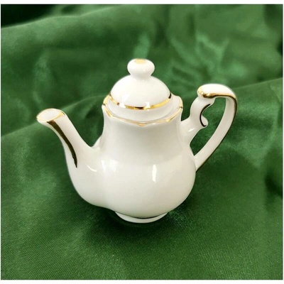 Reutter Porzelan - Porcelánový čajník biely so zlatým lemovaním 11x10 cm