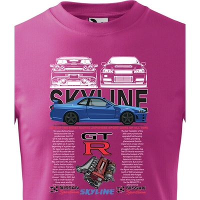 Dětské tričko Nissan Skyline GTR Purpurová Velikost Canvas Bezvatriko.cz 2322