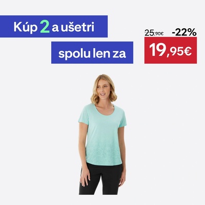 QUECHUA Dámske turistické tričko NH500 modré