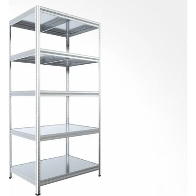 Biedrax Regál do technickej miestnosti 60 x 60 x 240 cm, pozink, 5 políc plechových, 150 kg na policu