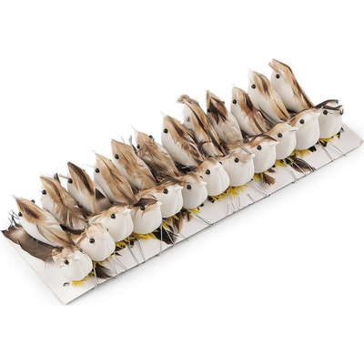 Prima-obchod Dekorace ptáček s drátkem šedobéžová přírodní 38338 – Zboží Dáma