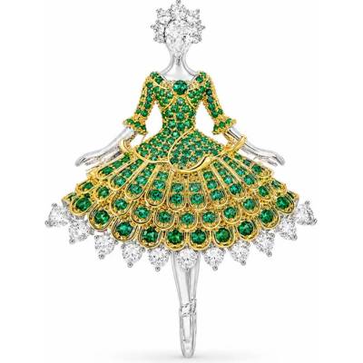Éternelle Brož Swarovski Elements Clotilda - baletka B8188-8LXT1577B Stříbrná