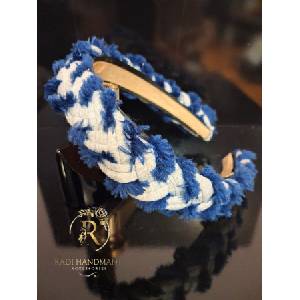 Radi handmade Диадема в сиво трико и тъмно сини акценти (1037)