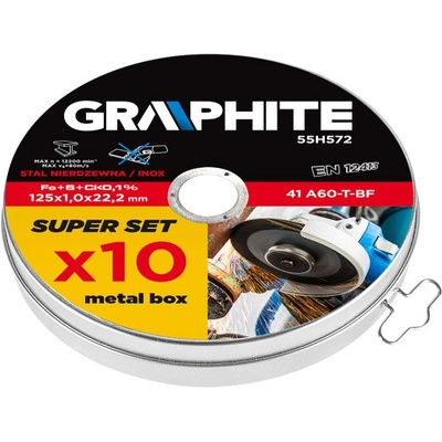 Graphite Kotouč řezný 125 x 1.0 x 22.2mm 41 A60-T-BF 55H572 10 ks