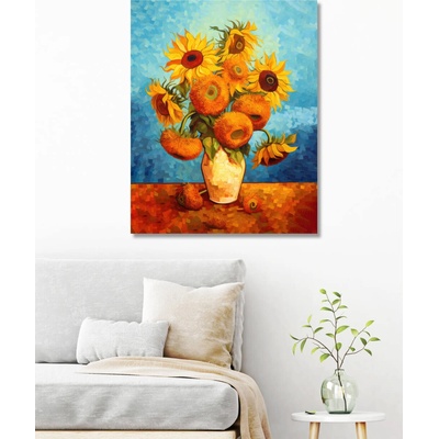ZUTY Obrazy na stenu - Slnečnice vo váze od Van Gogha Rámovanie: vypnuté plátno na rám, Rozmer: 40x50 cm