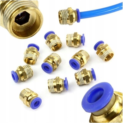 MAR-POL Sada závitových spojok na vzduchovú hadicu 1/4" 6mm 10ks M66576