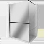 Mexen Kioto+ Душ завеса с рафт Walk-in 80 x 200 см, огледало, черна - 800-080-121-70-50 (800-080-121-70-50)