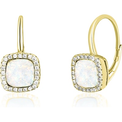 JVD Pozlátené strieborné náušnice so zirkónmi SVLE0517SH2GO00