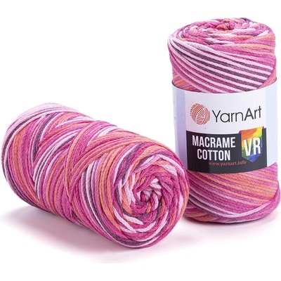 Yarn Art Macrame Cotton VR 911 růžová, meruňková, vínová