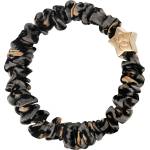 By Eloise London Gold Star Skinny Silk Scrunchie цвят Grey Leopard