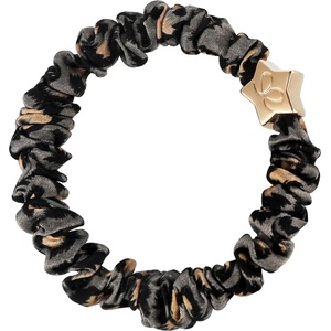 By Eloise London Gold Star Skinny Silk Scrunchie цвят Grey Leopard