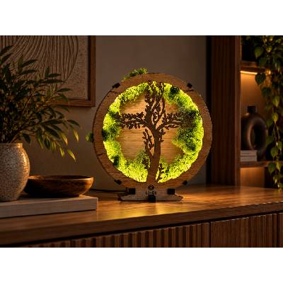 Li-Go "Kříž v mechu" lampa 20x22cm provedení povrchu: dub světlý