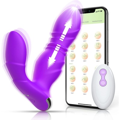 SuperLove Powerful Thrusting Wearable Dildo with Remote Purple