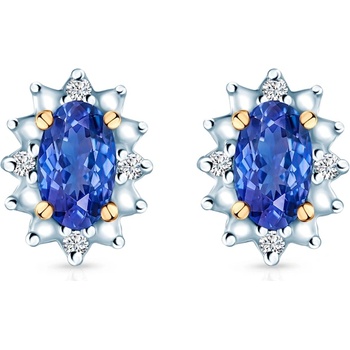 SAVICKI Обеци Savicki: двуцветно злато, сини сапфири, диаманти