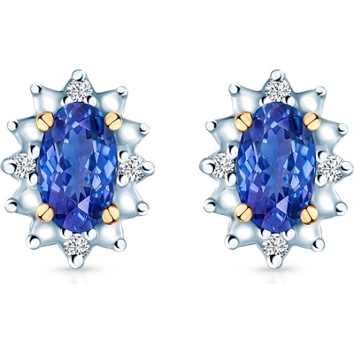 SAVICKI Обеци Savicki: двуцветно злато, сини сапфири, диаманти
