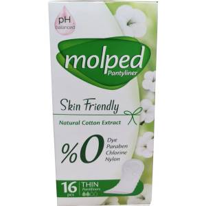  Molped Natural cotton extract, памучни ежедневни дамски превъзки, 16 броя