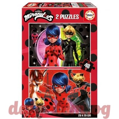 Educa Пъзел educa 19968 - 2 х 48 части - Калинката и черния котарак (edu19968)