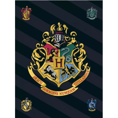 Javoli Fleecová deka Harry Potter s erbem čarodějnické školy v Bradavicích