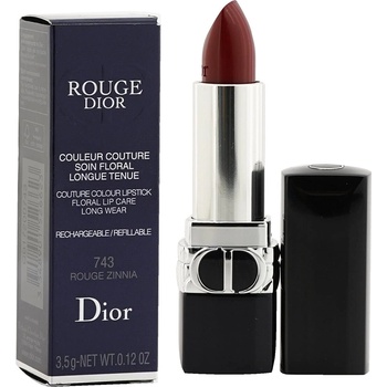 Dior Couture Colour сатенено покритие кремообразно червило 743 Rouge Zinnia с пълнител 3.5 г