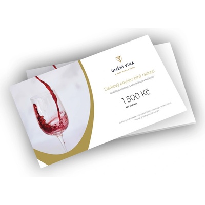 Umění vína Dárkový poukaz 1500 Kč Uměnívína.cz voucher