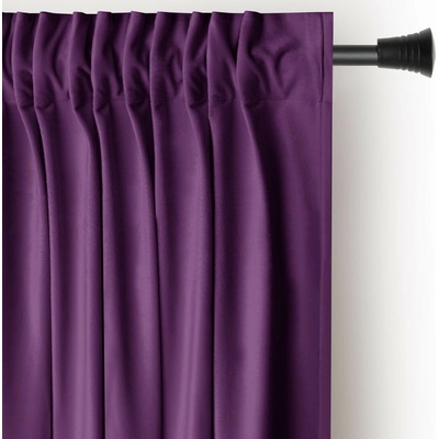 Záves AmeliaHome Velvet s multifunkčnou páskou slivkový, veľkosť 140x245