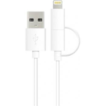 Energizer Кабел Energizer - Dual Solution, Lightning/micro USB, 1.2 m, бял (C11UBDUGWH4)