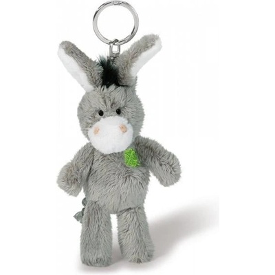 Přívěsek na klíče NICI 47868 oslík s vyšívaným šamrockem 10cm ŠEDÝ