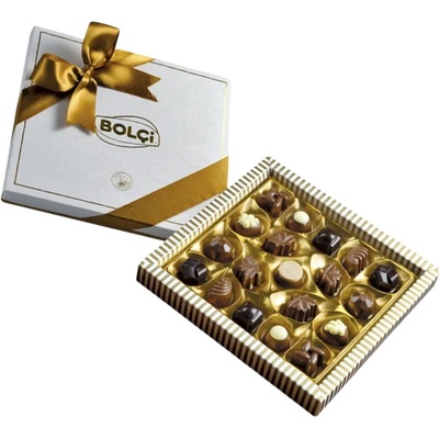 Bolci Chocolates Bolci Bílá bonboniéra se saténovou mašlí 190 g