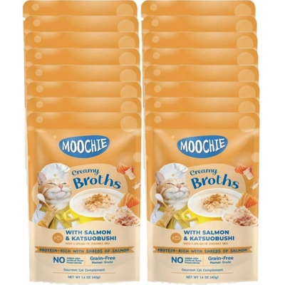 MOOCHIE Krémové vývary s lososom a katsuobushi bez obilnín 16x40 g