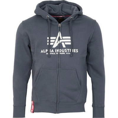 Alpha Industries Mikina Basic Zip Hoody grey black