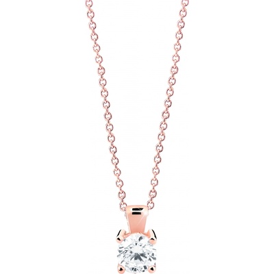Cutie Jewellery Nežný prívesok z ružového zlata s čírym zirkónom Z8010 40 10 X 4