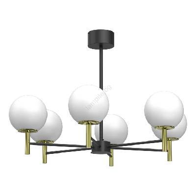 Висящ полилей AWINION 6xE27/15W/230V бял/златист/черен (LU1654)