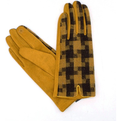 Krumlovanka Žluté zimní rukavice s podšívkou mikroplyš P-17167-2