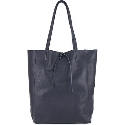 Made in Italy kožená shopper kabelka 396 tmavomodrá