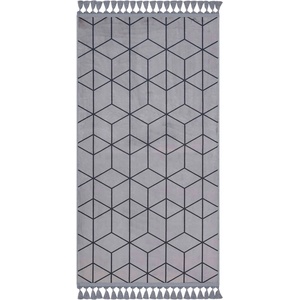 Vitaus Сив миещ се килим 160x100 cm - Vitaus (M-6129-2-Gri-100x160)