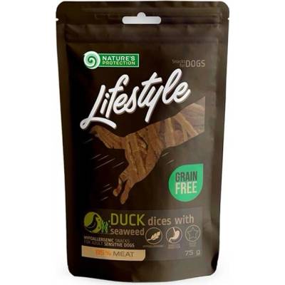 Pamlsok Natures P Lifestyle dog soft duck dices with seaweed 12 x 75 g